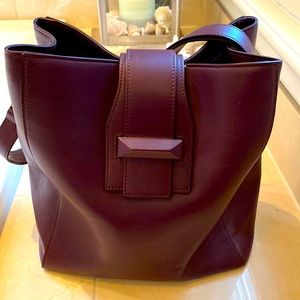 Max Mara burgundy leather purse